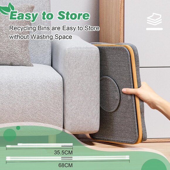 Grey Recycling Bin 100L for Kitchen Indoor Home - Picture 4 of 4